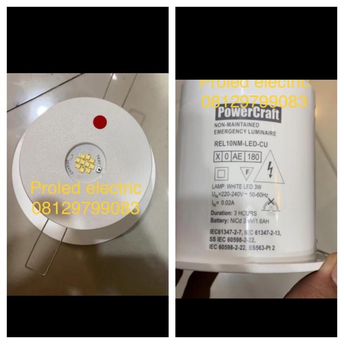 Gambar downlight led panel emergency lamp ceiling plafon 3w 3 watt - REL10NM P.CRAFT dari eco led lighting undefined Tokopedia