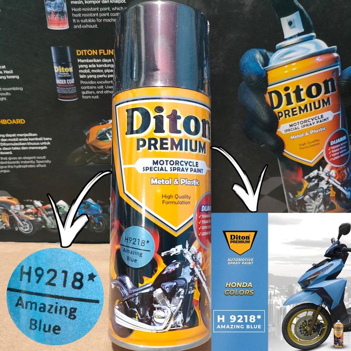 Gambar Pilok Cat Semprot Diton Varian Biru Blue 400cc Metalic Metalik Doff - AMAZING BLUE dari topstar99 undefined Tokopedia