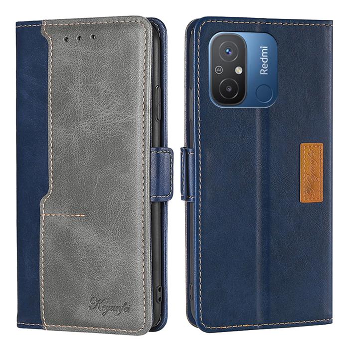 Case Xiaomi Redmi 12C flip magnet dompet kulit lucky cover keyunfei  blue-gray, Redmi 12C