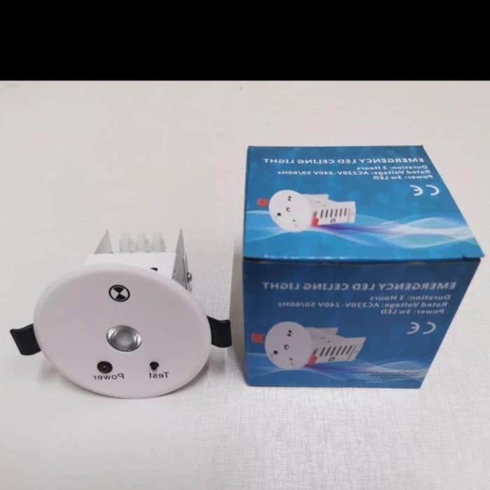 Gambar Lampu Emergency LED Plafon set 3watt led panel inbow emergenci lamp - NICAD UFO 3 WAT dari eco led lighting undefined Tokopedia