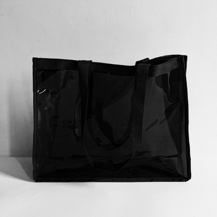 Gambar Tas Plastik / Tote bag / Tas PVC / Transparant bag / Beach bag - Hitam dari Toko Princess_NEW undefined Tokopedia