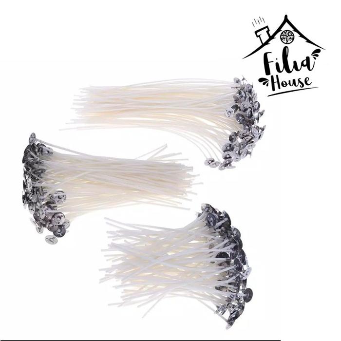 Gambar Candle Wicks Waxed Cotton DIY, Sumbu Lilin Tebal 3mm/Bisa s/d D5-6 cm - Putih, 10 Cm dari Filia House undefined Tokopedia