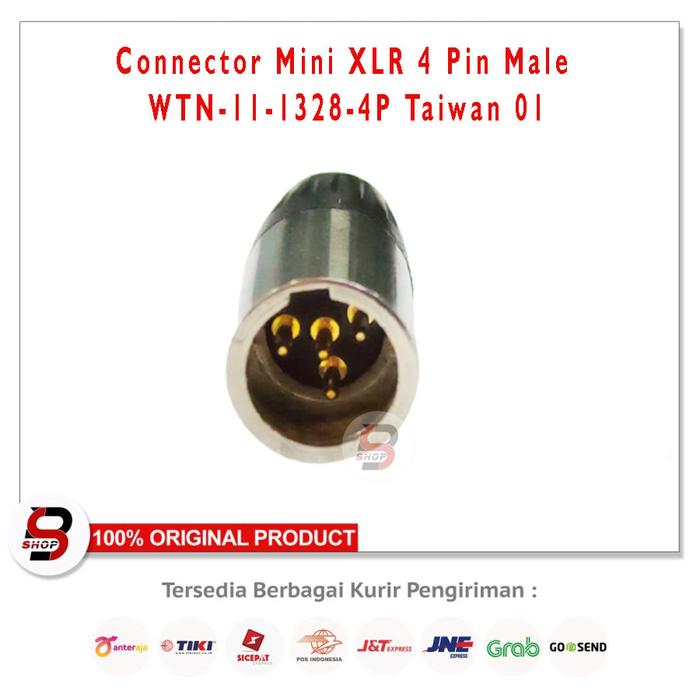 Gambar Connector Mini XLR 4 Pin Taiwan WTN-11-1328-4P - Male dari Eq Broadcast Shop undefined Tokopedia