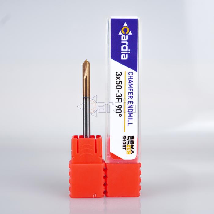 Gambar CARDIA Chamfer End Mill 3|4|6|8|10|12 90 Derajat V Bit 3 Flute 55 HRC - 3x50mm dari Cardia Tools undefined Tokopedia