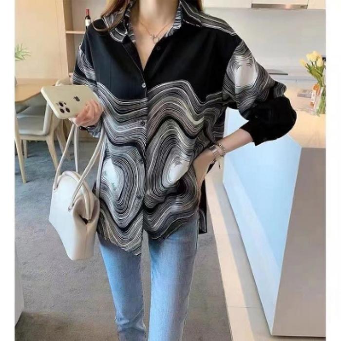 Gambar Kemeja Casual Fashion Korea Kekinian Import - Hitam, L dari Piyama_okecantik undefined Tokopedia