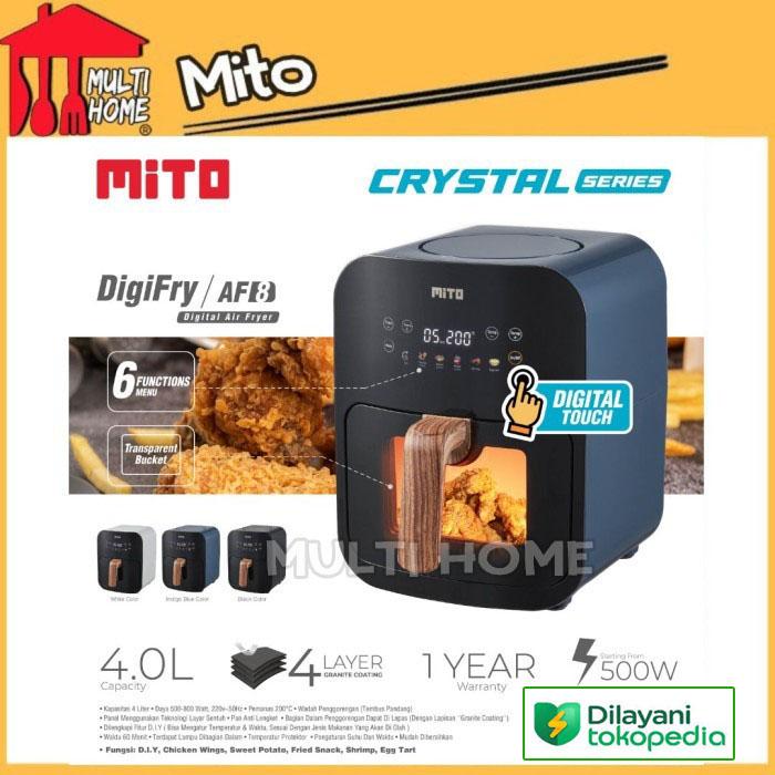 Gambar Digital Air Fryer MITO AF8 / AF 8 Wadah Panci Transparan Kapasitas 4L - Indigo Blue dari Multi Home undefined Tokopedia