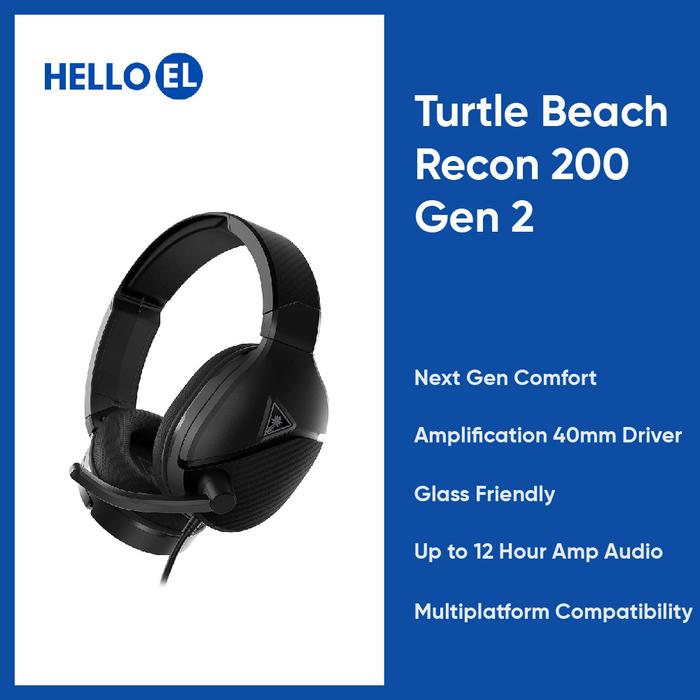Gambar Turtle Beach Recon 200 Gen 2 Generation 2 Wired Amp Gaming Headset - Hitam dari Hello El Official undefined Tokopedia