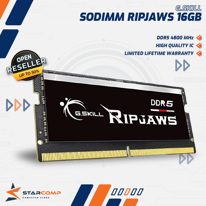 Gambar Gskill Ripjaws DDR5 16GB Ram Laptop SoDimm F5-4800S4039A16GX1-RS dari Starcomp Origin undefined Tokopedia