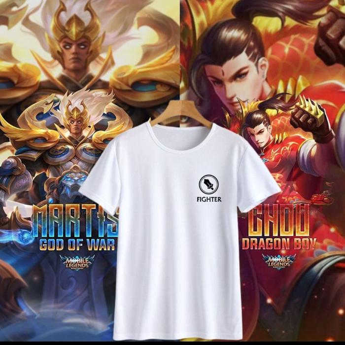 Gambar kaos mobile legend logo fighter - Putih, M dari miuraa store undefined Tokopedia