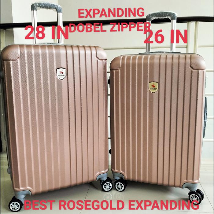 Gambar KOPER FIBER 28 INCH JUMBO POLO GARDEN EXPANDING RODA 4 PUTAR NEW BEST - 28IN ROSEGOLD dari sinarbahagiaolshop undefined Tokopedia