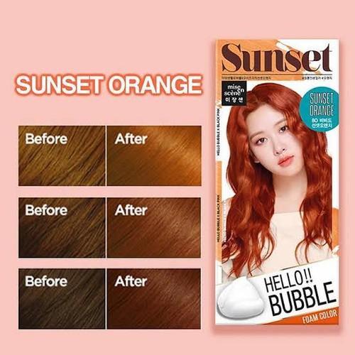 Gambar Hello Bubble Hair Coloring Cat Rambut Pewarna Rambut Korea - 8O SunsetOrange dari Cimin Beauty Shop undefined Tokopedia