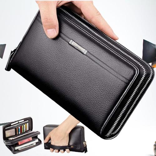 Gambar Dompet Panjang Wanita Kulit Asli Muat HP Bahan Impor - Hitam dari Encikindo_Shop undefined Tokopedia