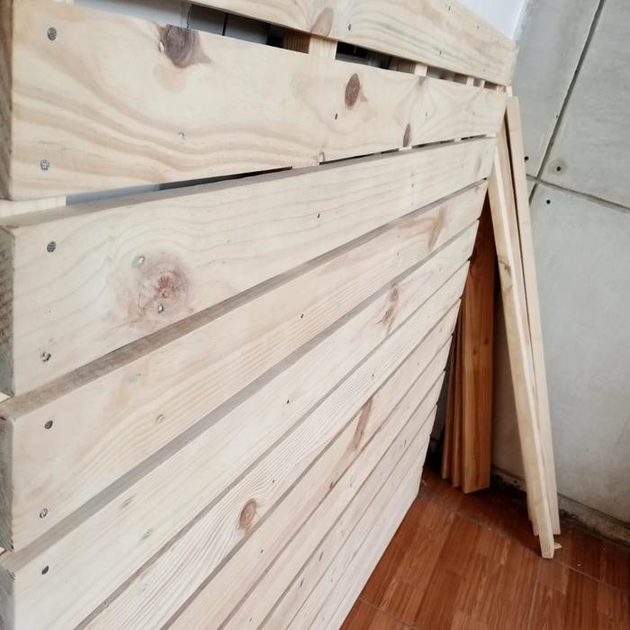 Gambar Alas Kasur Kayu Palet Minimalis Ukuran 200×160×3 - natural, 200 × 200 dari dreamnightproject undefined Tokopedia