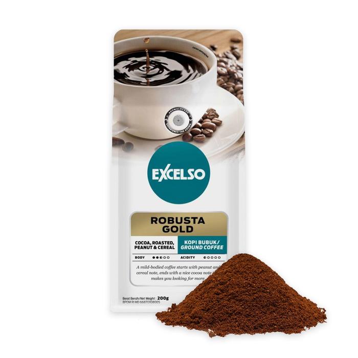Gambar Excelso Robusta Gold Coffee Kopi Biji Bubuk 200 gram 200g 200gr Beans - Bubuk dari JAZE ID undefined Tokopedia