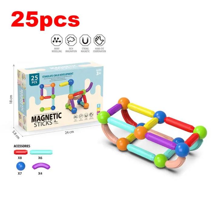 Gambar Magnetic Sticks and Balls Mainan Edukasi Kreativitas Education Toy - 25pcs dari My Own Flashcards undefined Tokopedia