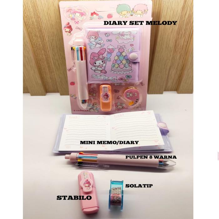 Gambar DIARY SET SANRIO MINI DIARY SET ALAT TULIS SANRIO SANRIO ALAT TULIS - DIARY SET MELOD dari Makmur Sukses Sejahtera undefined Tokopedia