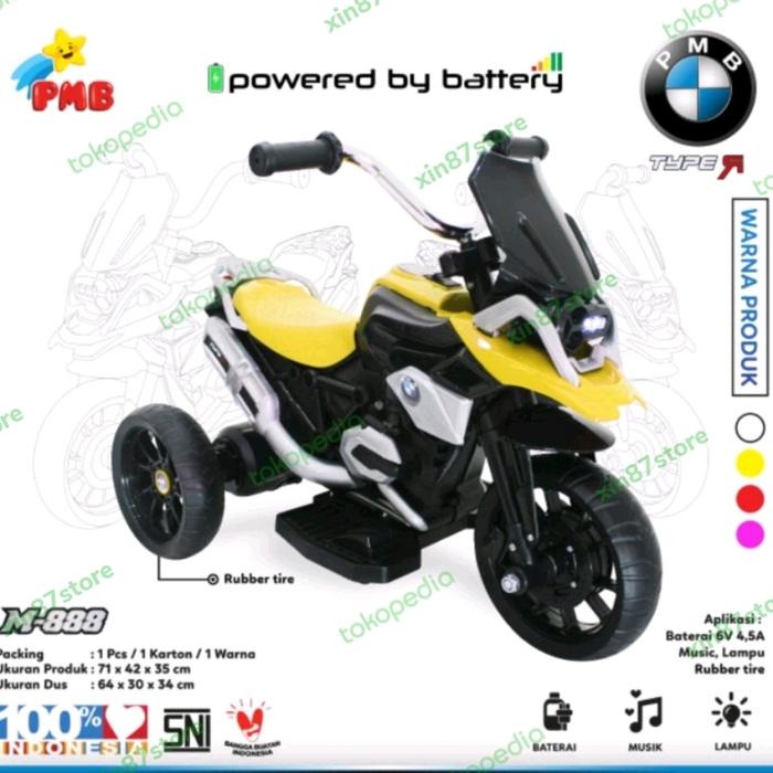 Gambar SEPEDA RODA TIGA PMB M888A / SEPEDA MOTOR AKI LISTRIK ANAK M888 (AKI) - Putih, M888 (aki) dari xin87store undefined Tokopedia