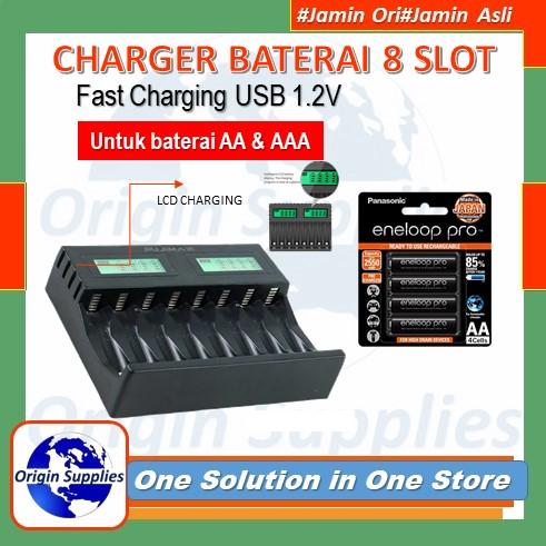 Gambar Paket Baterai Rechargeable Eneloop PRO AA 4 pc 2550MAH+Charger 8 Slot - CHARGER+4BAT dari OriginSupplies undefined Tokopedia