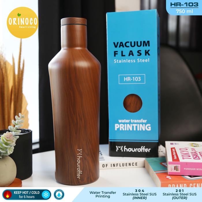Gambar Botol Termos Motif Trendy Design Kekinian 750ML Vacuum Flask HR-103 - Fancy Wood dari Kioslunchbox_Grosir undefined Tokopedia