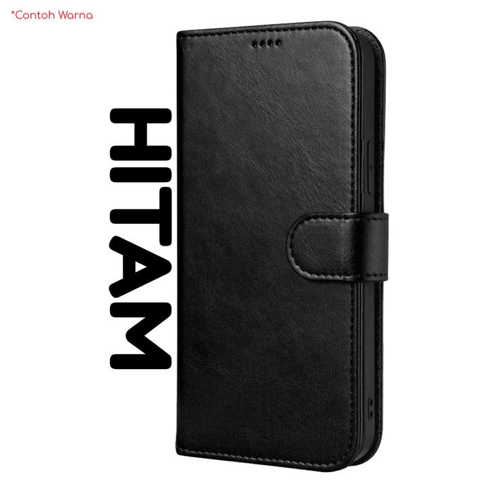 Gambar Sarung Kulit Samsung Galaxy A11/A12 Flip Leather Case Dompet Wallet - Hitam, A11/M11 dari Indo Smart Acc Hp undefined Tokopedia