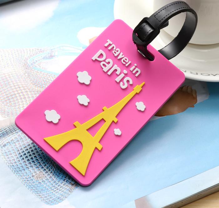 Gambar Luggage Tag Label Koper Design Unik Koper jadi mudah dikenal J210 - PINK PARIS dari d'unlimited store undefined Tokopedia