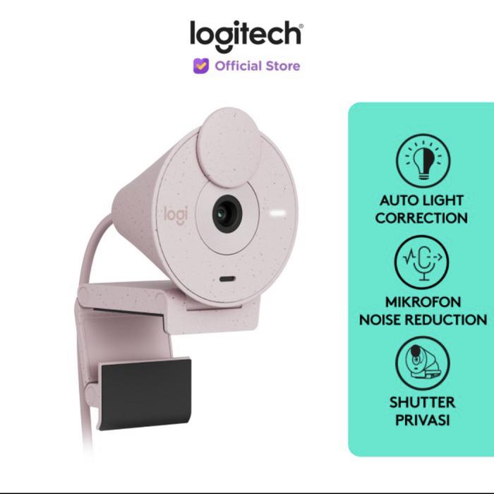 Gambar Logitech Brio 300 Full HD 1080p Webcam 30 fps 2 MP USB Type C Brio300 - Rose dari Click & Go Tokopedia undefined Tokopedia