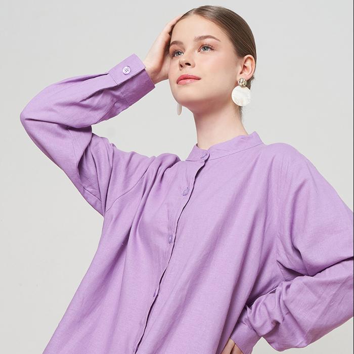 Gambar RAYA DRESS SHIRT - Purple dari SILVER Lining Studio undefined Tokopedia