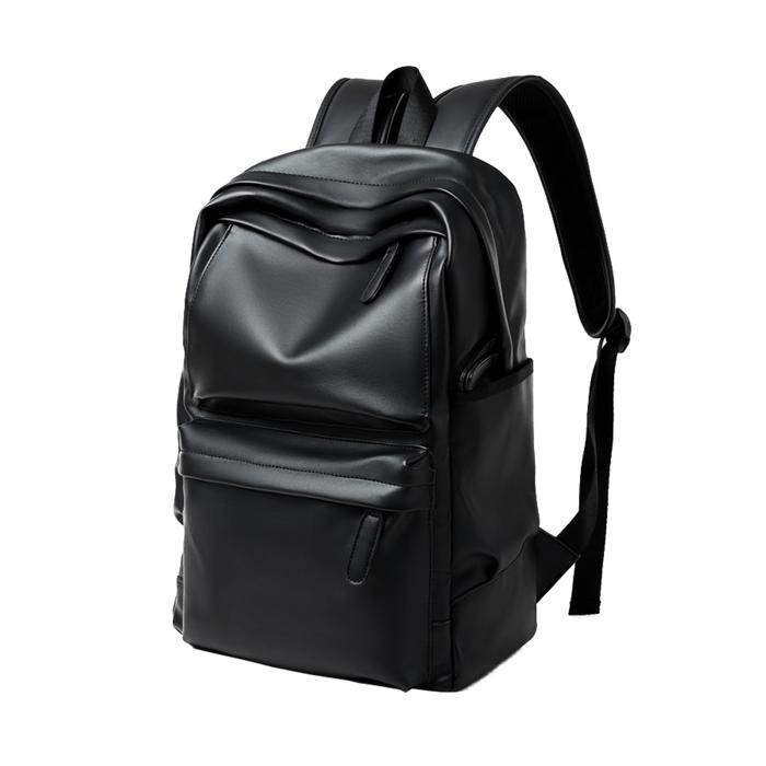 Gambar Tas Ransel Pria Semi Kulit Premium (Real Pic & Video) - Black - Hitam dari Begawi Grosir Custom Tas Bandung undefined Tokopedia