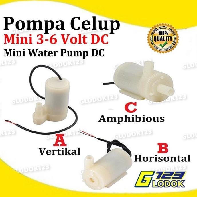 Gambar Pompa Air Celup Mini Micro Summersible Water Pump DC Arduino 3-6V Volt - A-Vertikal, Tanpa Bubble dari Sumber_Shop. undefined Tokopedia