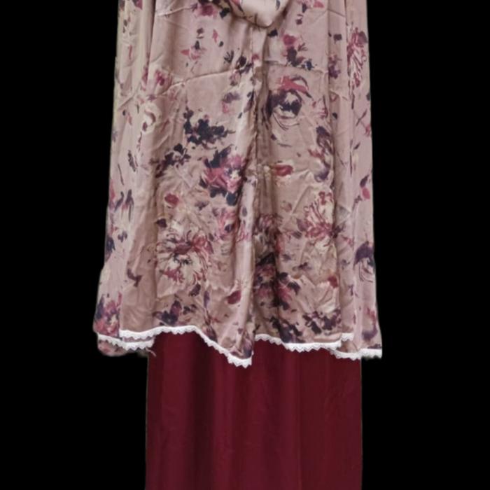 Gambar Mukena Silk Premium 2 in 1 - Merah dari Zaffina undefined 3 Tokopedia