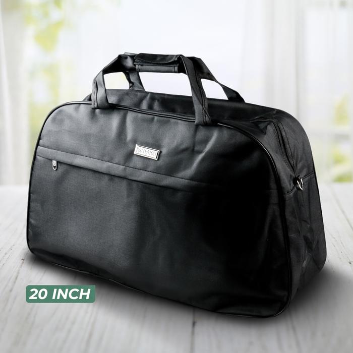 Gambar Tas Koper Travel Jinjing Pergi Kabin Size Pesawat Leather Duffle Bag - Travel bag blac dari Warungndesoku_NEW undefined Tokopedia