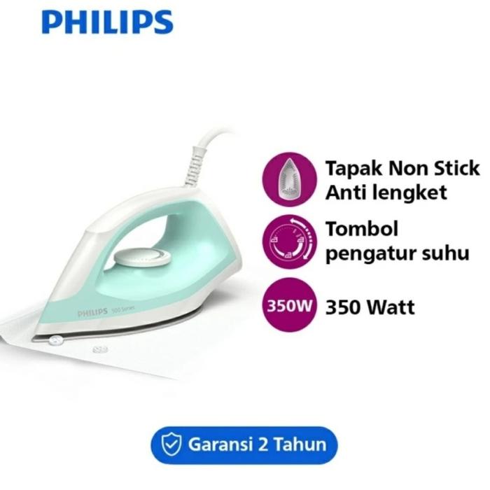 Gambar SETRIKA PHILIPS ANTI LENGKET DST0510 / DST-0510 350W - Hijau dari Magictech Batam undefined 5 Tokopedia