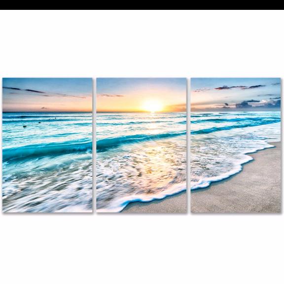 Jual lukisan pantai 3 panel Kab.