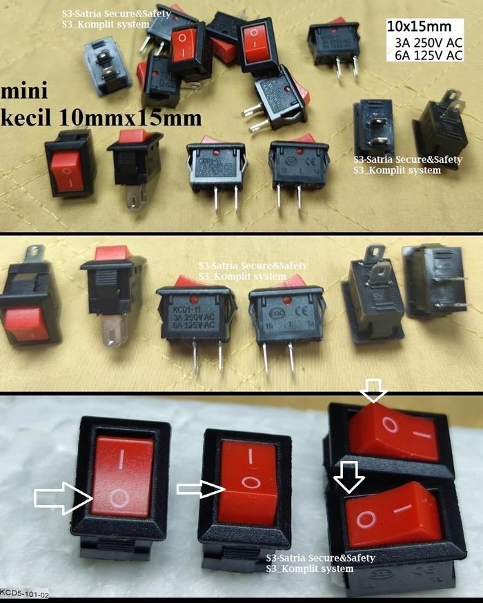 Jual Merah mini tombol Saklar 2 Kaki pin Switch On Off 2pin 10x15 10 x ...