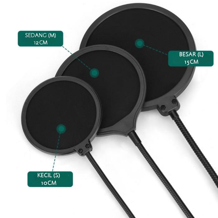 Gambar pop filter mic condenser dual layer windscreen recording studio cover - Pop Filter O, S 10cm dari LCK Store. undefined Tokopedia