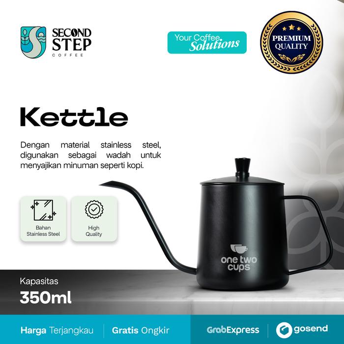 Gambar Teko Kopi V60 Coffee Kettle Leher Angsa Ketel Stainless Steel - Hitam + Tutup dari Second Step Coffee undefined Tokopedia