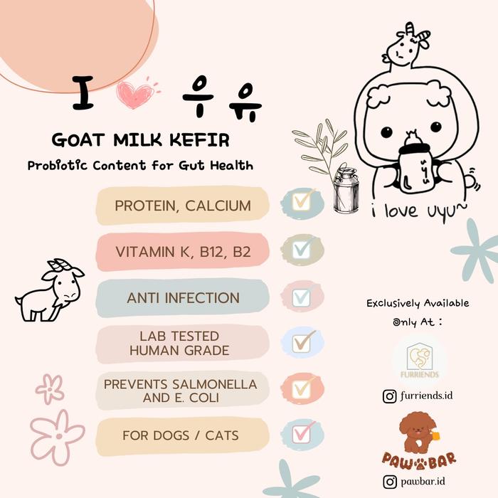 Gambar UYU Kefir Goat Milk Probiotic untuk Kesehatan Pencernaan Anjing Kucing - Kefir 200ml btl dari Furriends.id undefined Tokopedia