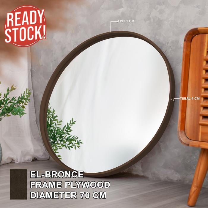 Gambar CERMIN BULAT FRAME PLYWOOD DIAMETER 70 CM WARNA EL BRONCE GOLD - CERMIN BULAT dari CERMIN AJAIB undefined Tokopedia