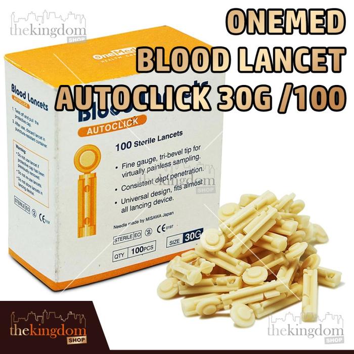Auto Click Lab Jual Onemed Blood Lancet Autoclick 26G 28G Refil Jarum Test Ambil Tes ...