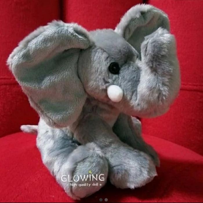 Gambar Boneka Gajah Elephant hewan - abu+-23cm dari GUTE plush toys undefined Tokopedia
