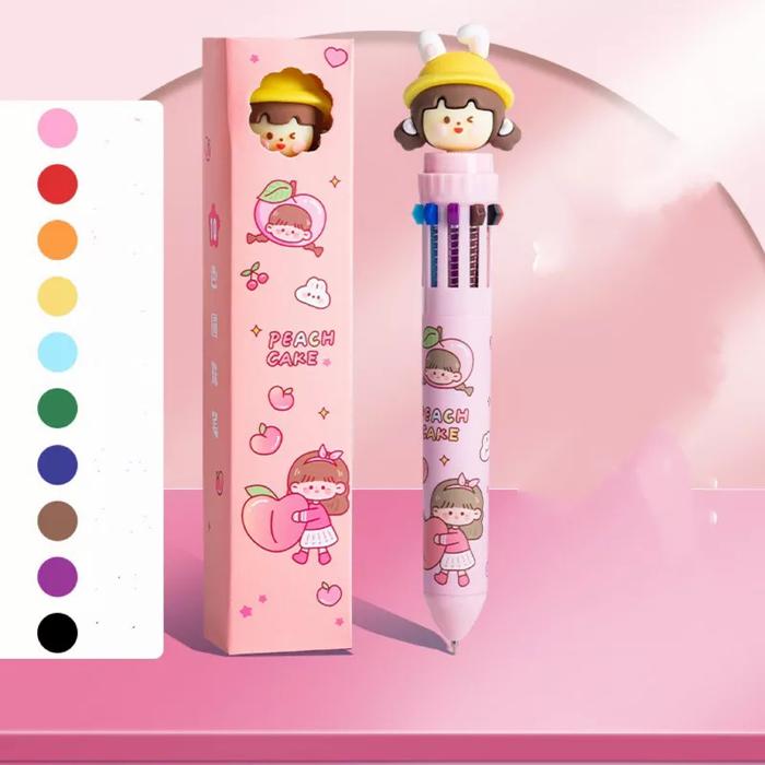 Gambar pena 10 warna murah ballpoint 10 colors pulpen viral imut - Cute Girl dari Tya Bag JKT 2 undefined Tokopedia