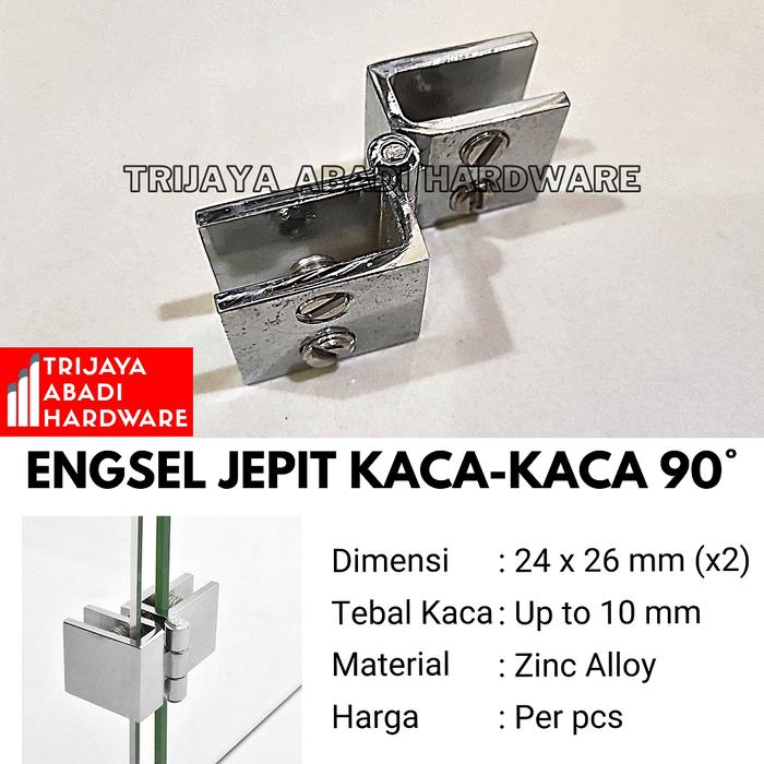 Gambar Engsel Jepit Kaca ke Kaca 90 / 180 Derajat Engsel Pintu Kaca Etalase - 90 Derajat dari Trijaya Abadi Hardware undefined Tokopedia