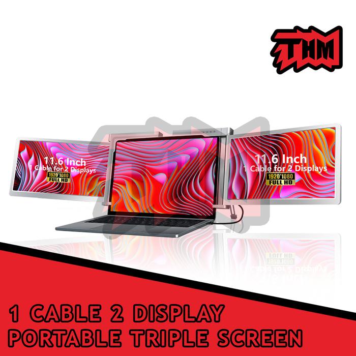 Gambar Triple Screen Laptop Tri screen for laptop M1 M2 Compatible 1 Cable - 11.6" dari The Hypermarket Official undefined Tokopedia