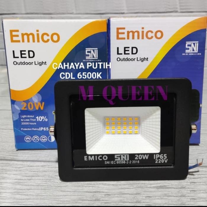 Jual EMICO LAMPU SOROT LED 20W LED FLOOD LIGHT 20W LED TEMBAK OUTDOOR ...