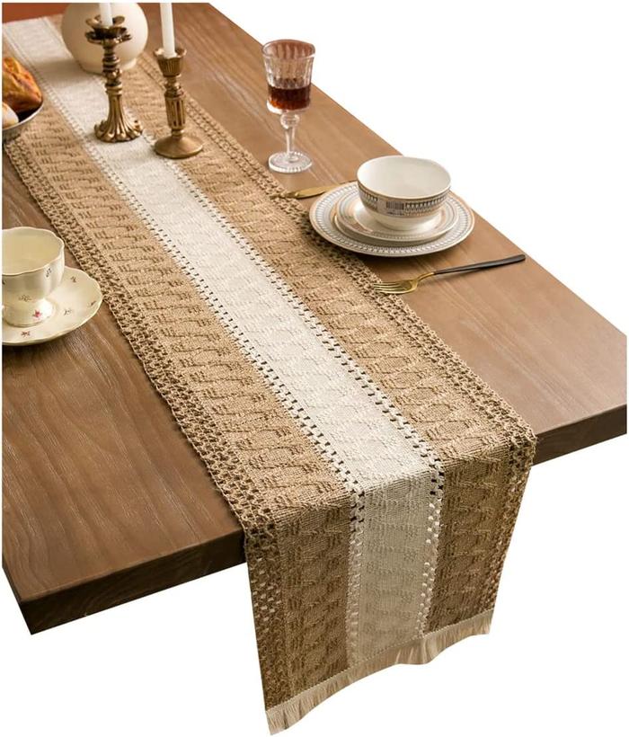 Gambar Table Runner Nordic Taplak Meja Makan Tamu Simple Premium Middle White - 30x120cm dari Home Decor Zega undefined Tokopedia