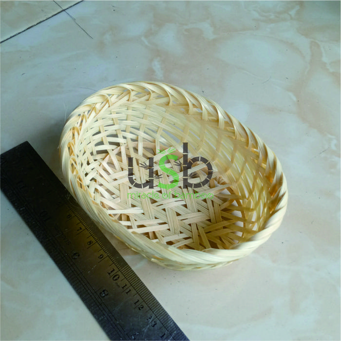 Gambar Keranjang Makanan Snack Oval Ukuran Mini - Oval, 11 x 9 x 5 cm dari UJED SUNIAT BAMBU undefined Tokopedia