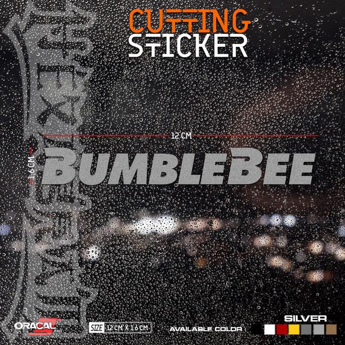 Gambar Cutting Sticker BumbleBee Transformers text Logo - Silver Matte dari Hexagram Stiker undefined Tokopedia