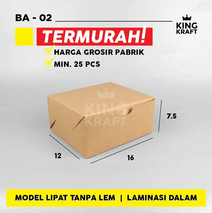 Gambar dus snack box kue / kardus kraft kotak kue ukuran 16x12x7,5 dari Kingkraft_NEW undefined Tokopedia