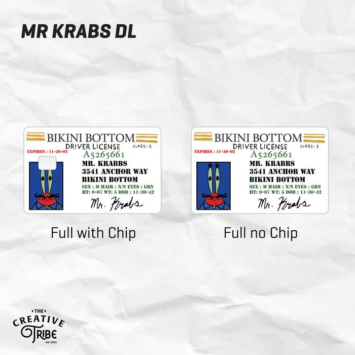 Gambar Sticker Skin ATM Card Spongebob - Vinyl Debit Credit Emoney Flazz - Mr Krabs DL, Full No Chip dari HEIX Tribe ID undefined Tokopedia
