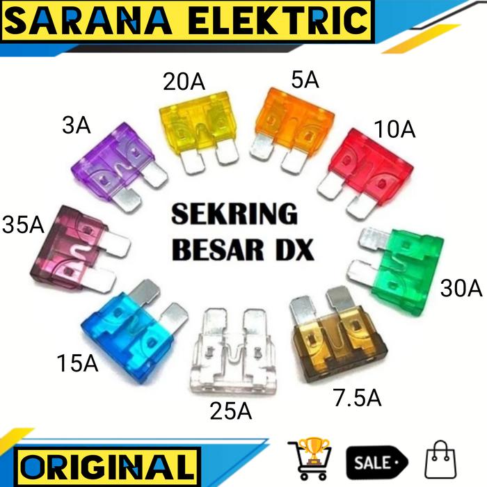 Gambar FUSE DX MOBIL SEKRING SEKERING SIKRING SEKRING MINI 3A 5A 7.5A 10A 15A - Cokelat dari SARANA ELEKTRIC undefined Tokopedia
